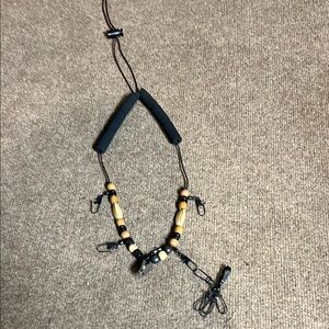 Fly fishing Lanyard Necklace with Black and Tan Accents